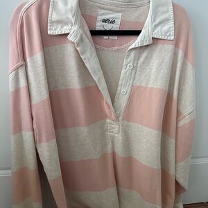 Aerie Prep rally sweatshirts, lot of 2, pink and navy size L